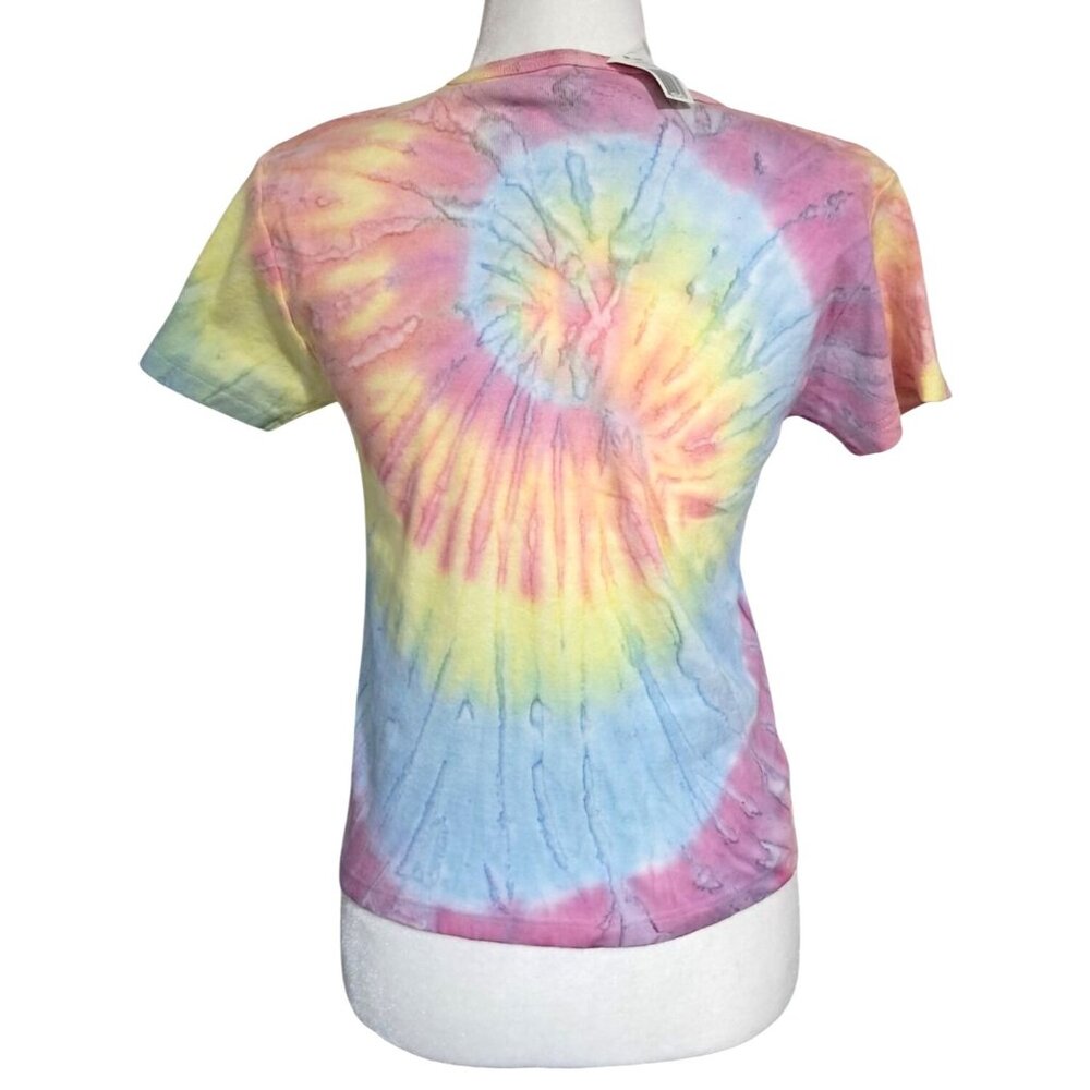 Vintage 90s Butterfly Embroidered Tie-Dye T-Shirt M Common Threads Hippie Boho N - Picture 8 of 9